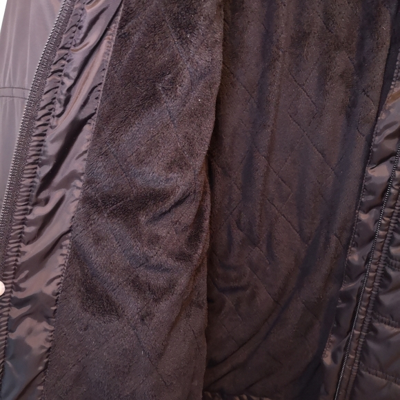 L.L.Bean Black Quilted Jacket Misses Large Cozy Fleece Lined - Picture 5 of 9